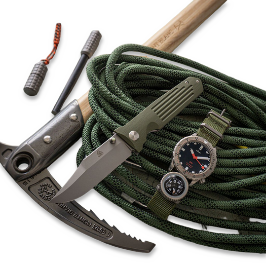 Prometheus Design Werx STS - G10 OD Green M390 sulankstomas peilis