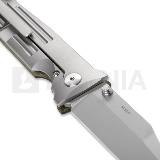 Prometheus Design Werx STS - OD Green Linen Micarta M390 foldekniv