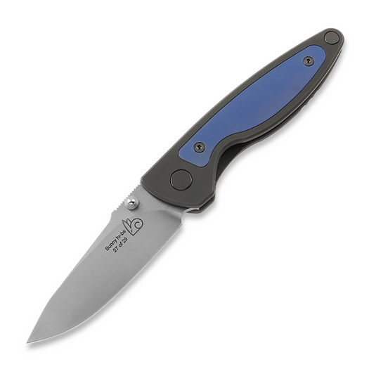 Puppy K&T Bunny 접이식 나이프, TC4 handle with blue titanium inlay, hand rubbed blade
