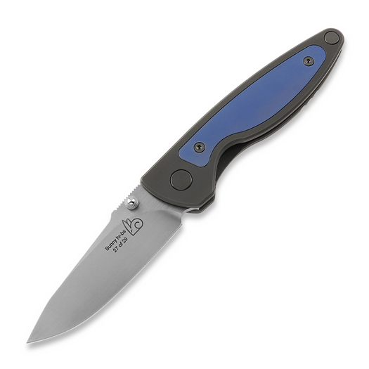 Puppy K&T Bunny סכין מתקפלת, TC4 handle with blue titanium inlay, hand rubbed blade