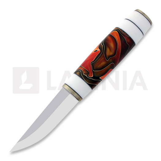 Cuchillo Puukkopaja Jaska Nukari Akryylipuukko, white/laava