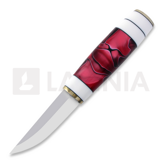 Coltello Puukkopaja Jaska Nukari Akryylipuukko, white/red