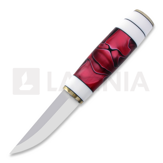 Нож Puukkopaja Jaska Nukari Akryylipuukko, white/red