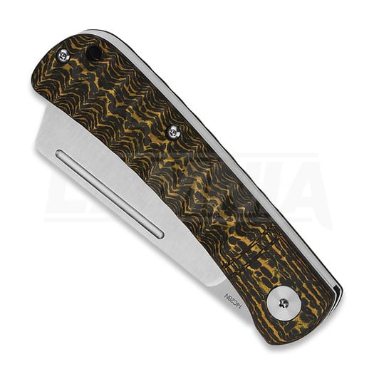 QSP Knife Hedgehog Slip Joint Golden CF folding knife