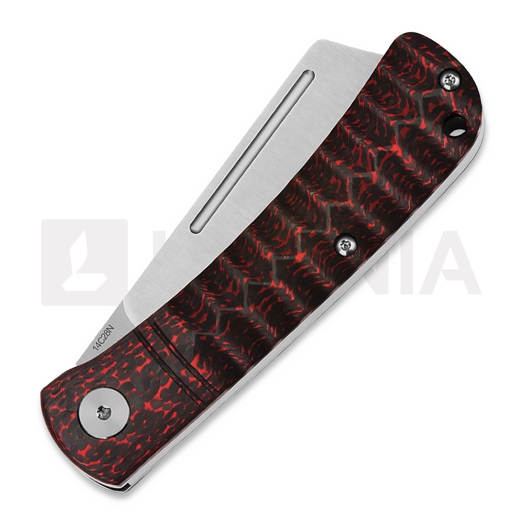 QSP Knife Hedgehog Slip Joint Red CF folding knife
