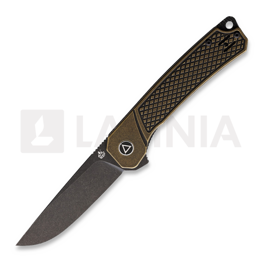 QSP Knife Osprey Linerlock Brass Black Taschenmesser