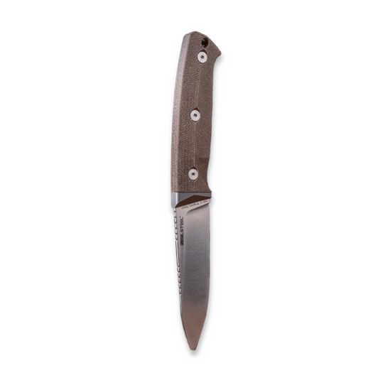 Coltello RealSteel Black Thorn Natural Micarta Satin with titanium bolster 3621NM