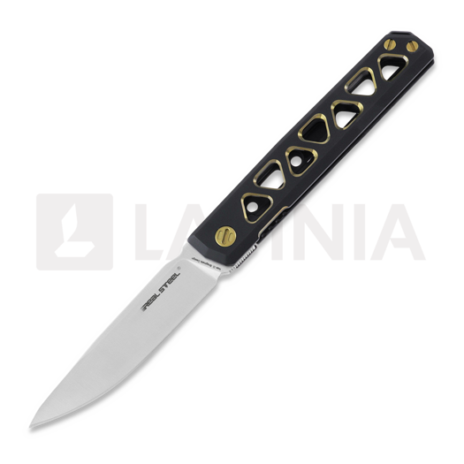 RealSteel Bruns Titanium 접이식 나이프, black/gold 7661G