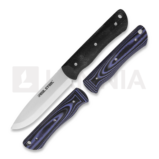Coltello RealSteel Bushcraft individual + G10 black/blue scales 3715