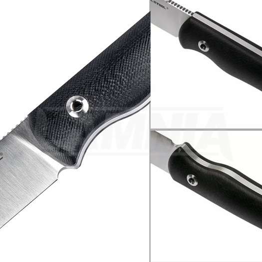 RealSteel Bushcraft Plus II Convex peilis, Black G-10, Satin 3721C