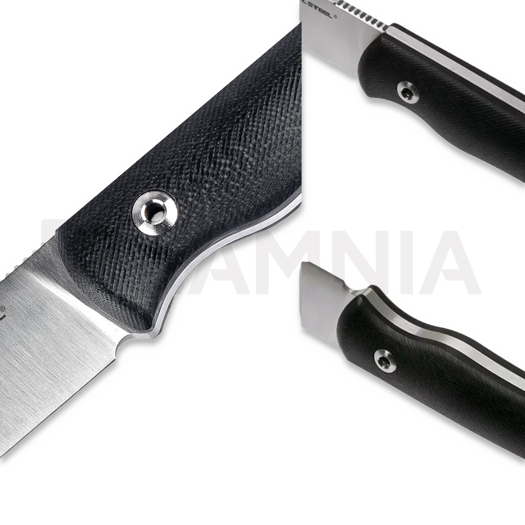 RealSteel Bushcraft Plus II Full Flat veitsi, Black G-10, Satin 3721F