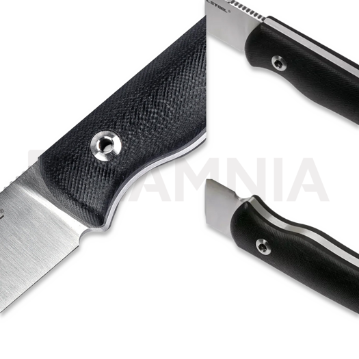 RealSteel Bushcraft Plus II Scandi knife, Black G-10, Satin 3721S