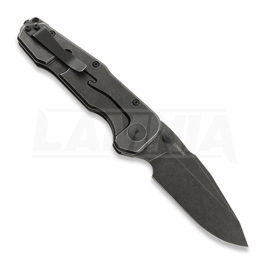 RealSteel Evolution Ironclad Drop Point, Green G-10, Blackwash 7911BG