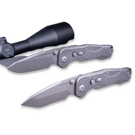 มีดพับ RealSteel Evolution Tanto, Grey Stonewash, Titanium 9912