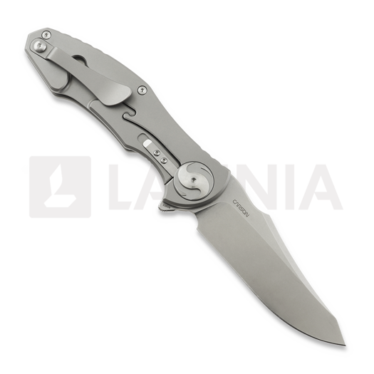 RealSteel Exorcist sulankstomas peilis, Blue Damascus G-10 9412BD