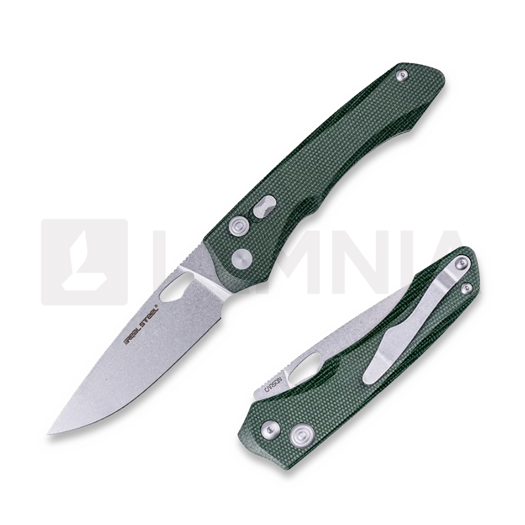 Saliekams nazis RealSteel Griffin Pro Green Natural Micarta 7131GM
