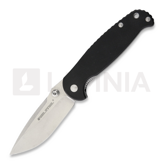 RealSteel H6 Linerlock Black Stonewashed kääntöveitsi 7762