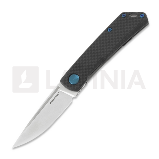 Nóż składany RealSteel Luna Boost Framelock, carbon fiber blue 7076
