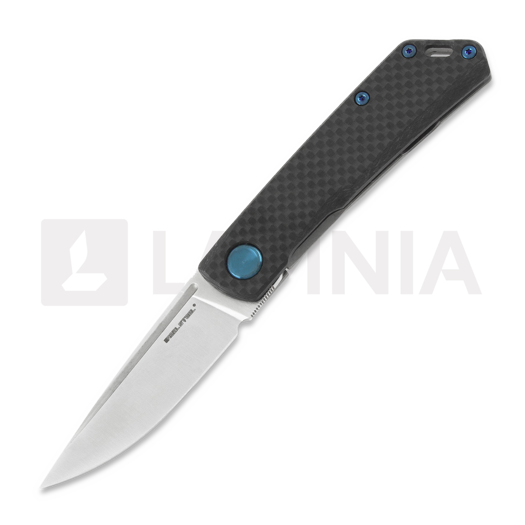RealSteel Luna Boost Framelock 접이식 나이프, carbon fiber blue 7076