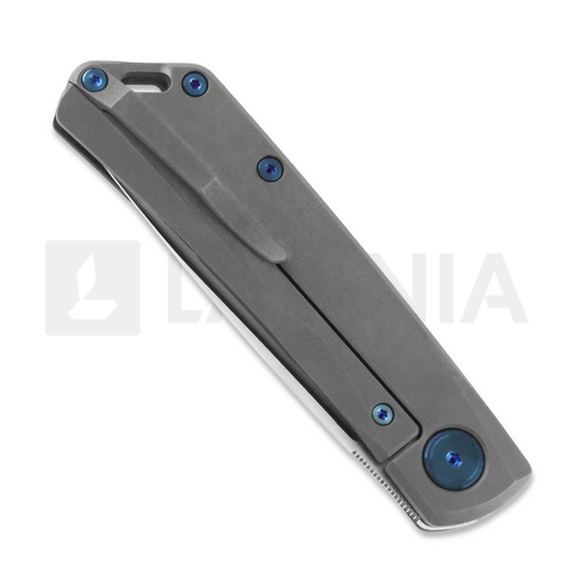 RealSteel Luna Boost Framelock folding knife, carbon fiber blue 7076