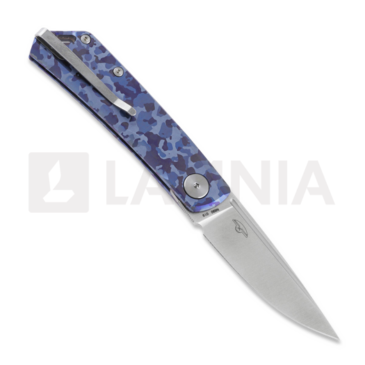 RealSteel Luna Ti-Patterns sulankstomas peilis, blue camo 7001-TC2