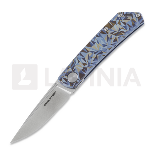 RealSteel Luna Ti-Patterns fällkniv, blue geometry 7001-TC3