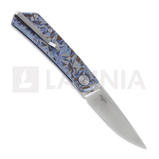 RealSteel Luna Ti-Patterns 折叠刀, blue geometry 7001-TC3