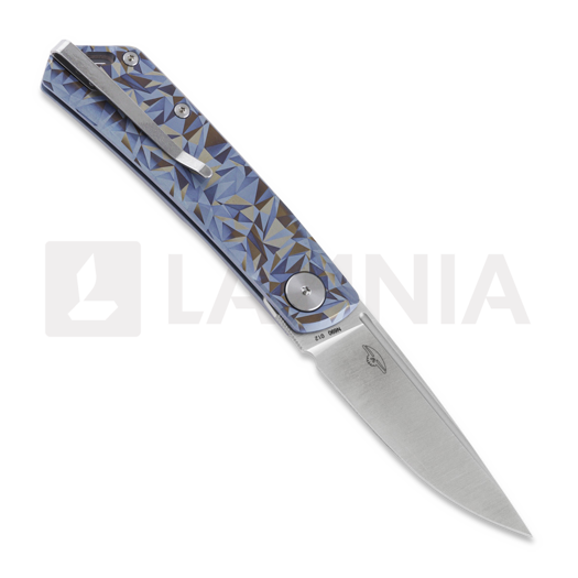RealSteel Luna Ti-Patterns kääntöveitsi, blue geometry 7001-TC3