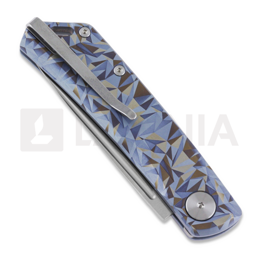 RealSteel Luna Ti-Patterns sulankstomas peilis, blue geometry 7001-TC3