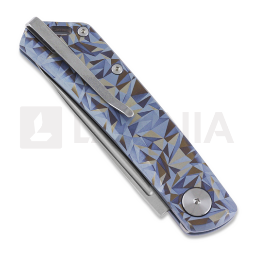 RealSteel Luna Ti-Patterns kääntöveitsi, blue geometry 7001-TC3