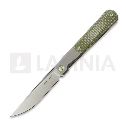 RealSteel Real Barlow RB-7, Titanium & Green Micarta 7891
