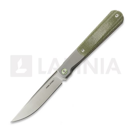 RealSteel Real Barlow RB-7, Titanium & Green Micarta 7891