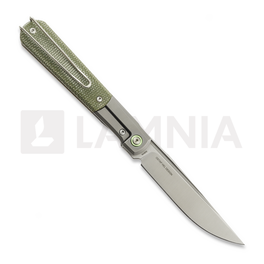 RealSteel Real Barlow RB-7, Titanium & Green Micarta 7891