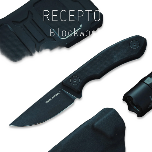 RealSteel Receptor knife, Black Micarta, Blackwash 3552BM