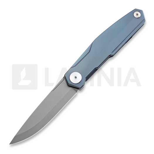 RealSteel S3 Puukko Frontal Flipper foldekniv, scandi grind, blue 9521BL
