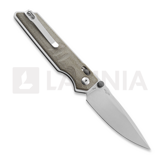 RealSteel Sacra sulankstomas peilis, Green Micarta 7711G