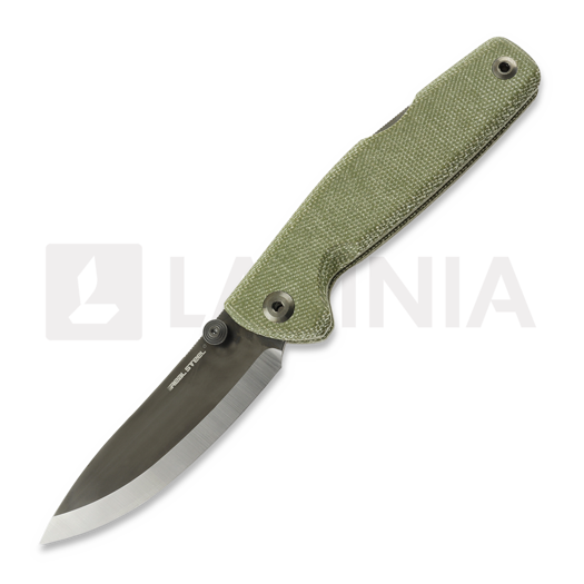 Navaja RealSteel Yak Satin/PVD Grey Green Micarta 7871GM