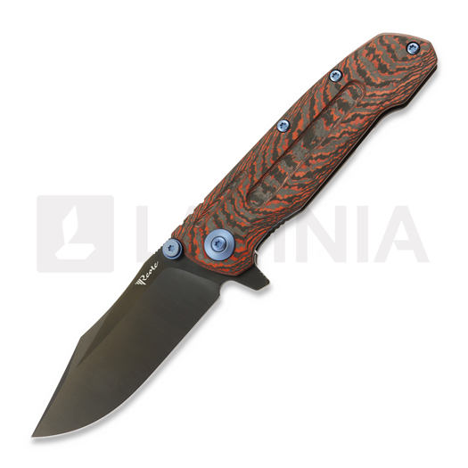 Reate 9D-V2 折り畳みナイフ, Lava Flow Fat Carbon, Black DLC