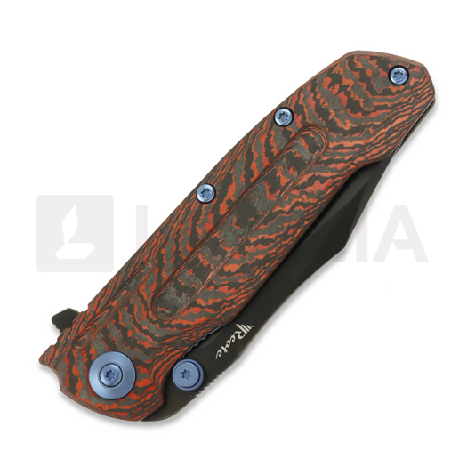 Reate 9D-V2 折叠刀, Lava Flow Fat Carbon, Black DLC