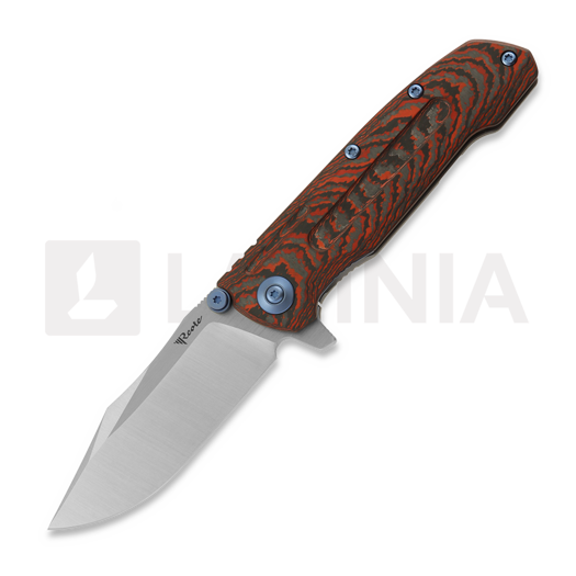 Reate 9D-V2 접이식 나이프, Lava Flow Fat Carbon, Satin