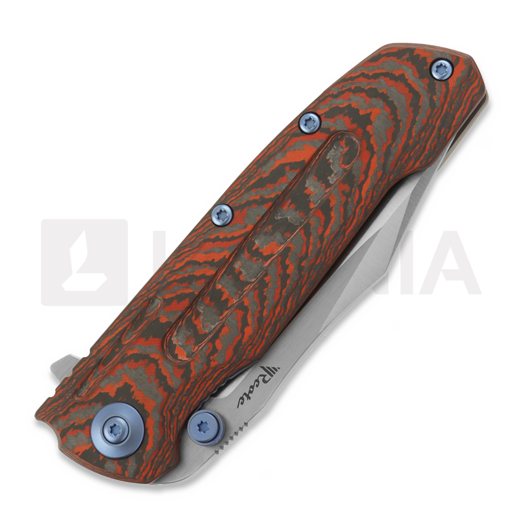 Reate 9D-V2 sulankstomas peilis, Lava Flow Fat Carbon, Satin