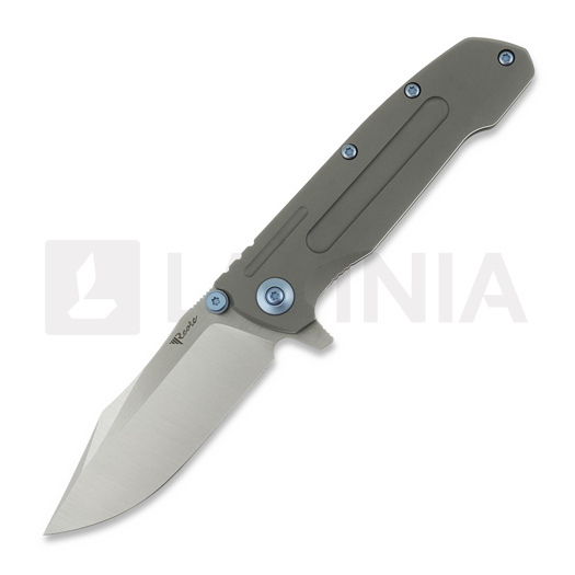 Reate 9D-V2 kääntöveitsi, Titanium/Blue Hardware, Satin