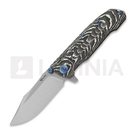 Reate 9D-V2 折り畳みナイフ, White Storm Fat Carbon, Satin