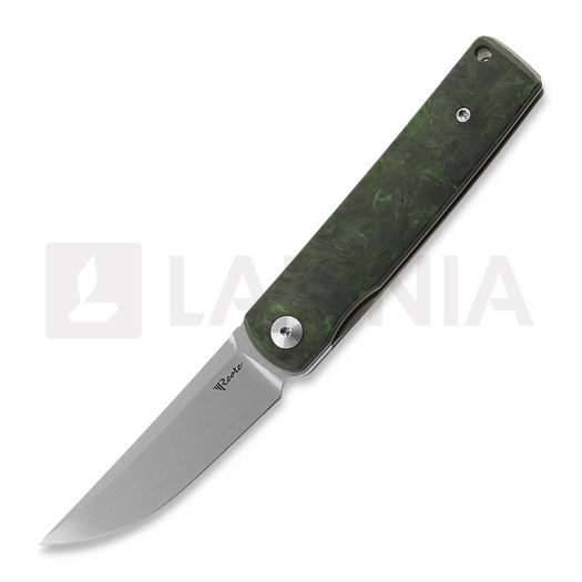 Reate Bushido foldekniv, green dark matter fat carbon