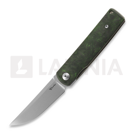 Reate Bushido 접이식 나이프, green dark matter fat carbon