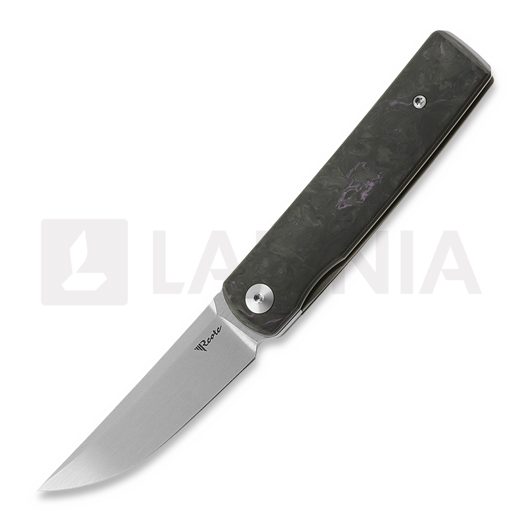 Reate Bushido folding knife, purple dark matter fat carbon