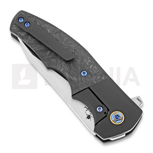 Coltello pieghevole Reate Crossroads Marbled Carbon Fiber, nero