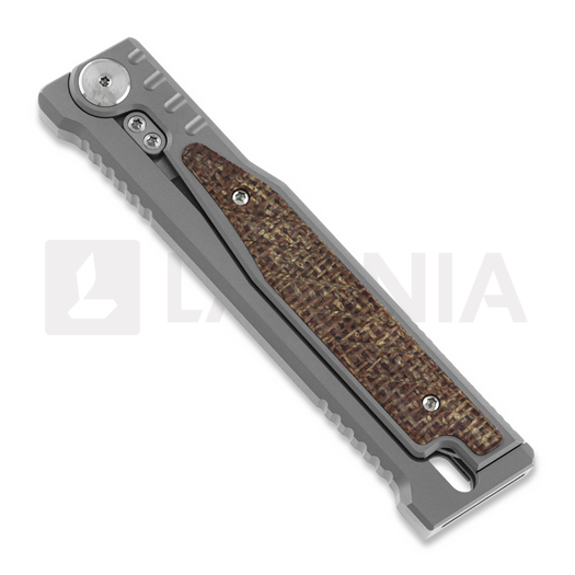 Reate EXO Drop Point knife, burlap micarta