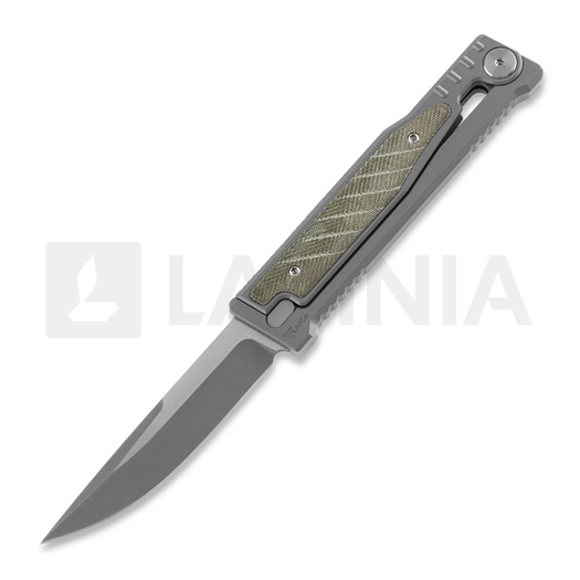 Reate EXO Drop Point Messer, green micarta