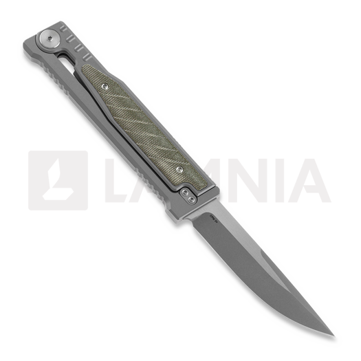 Reate EXO Drop Point knife, green micarta